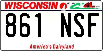 WI license plate 861NSF