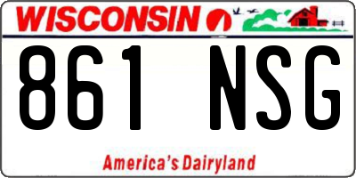 WI license plate 861NSG