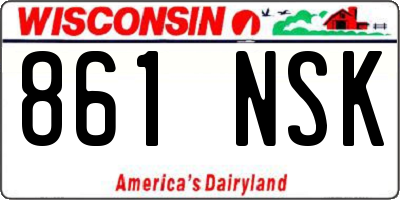 WI license plate 861NSK