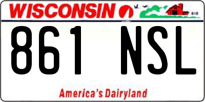 WI license plate 861NSL