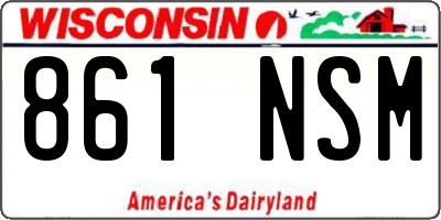 WI license plate 861NSM