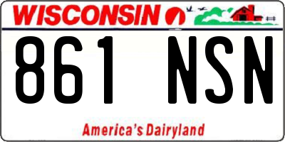 WI license plate 861NSN