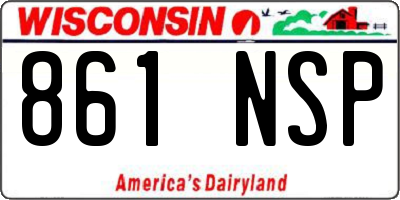 WI license plate 861NSP