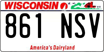 WI license plate 861NSV