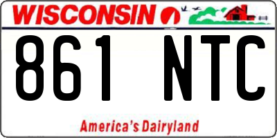 WI license plate 861NTC
