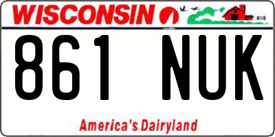 WI license plate 861NUK