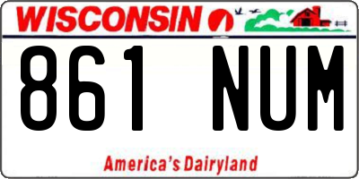 WI license plate 861NUM
