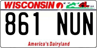 WI license plate 861NUN