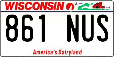 WI license plate 861NUS