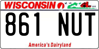 WI license plate 861NUT