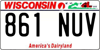 WI license plate 861NUV