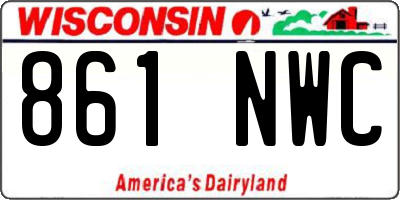 WI license plate 861NWC