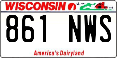 WI license plate 861NWS