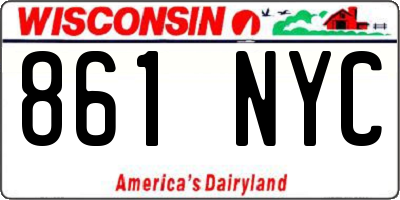 WI license plate 861NYC