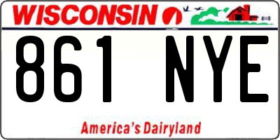 WI license plate 861NYE
