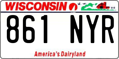 WI license plate 861NYR