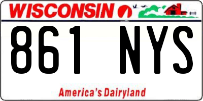 WI license plate 861NYS