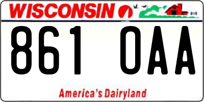 WI license plate 861OAA