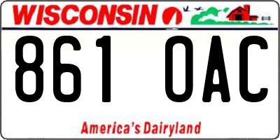 WI license plate 861OAC