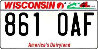 WI license plate 861OAF
