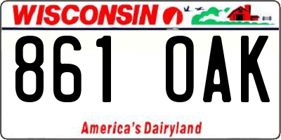 WI license plate 861OAK