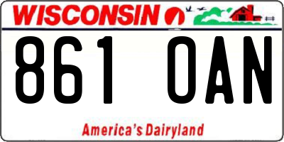 WI license plate 861OAN