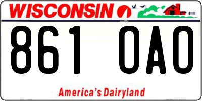 WI license plate 861OAO