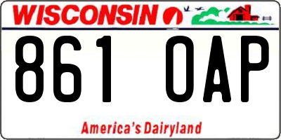 WI license plate 861OAP