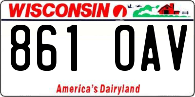 WI license plate 861OAV