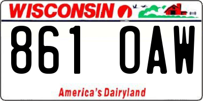 WI license plate 861OAW