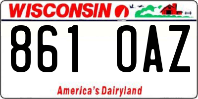 WI license plate 861OAZ