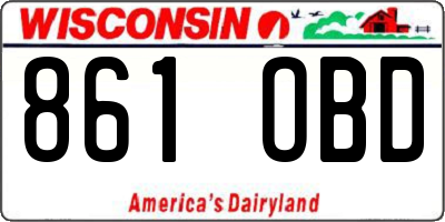 WI license plate 861OBD