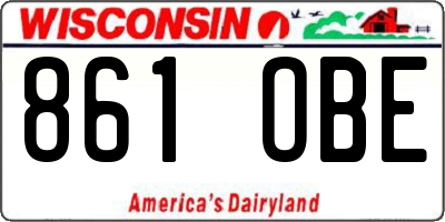 WI license plate 861OBE