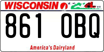 WI license plate 861OBQ