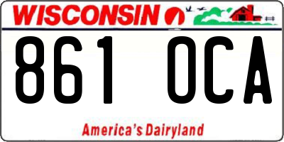 WI license plate 861OCA