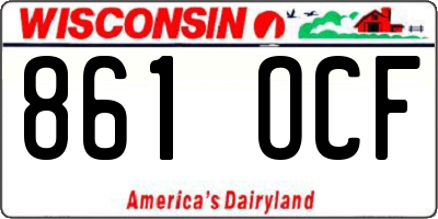 WI license plate 861OCF