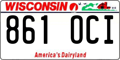 WI license plate 861OCI