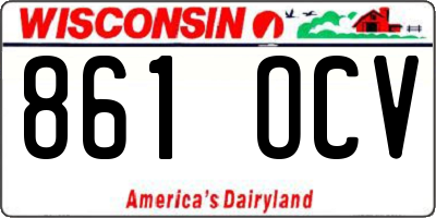 WI license plate 861OCV