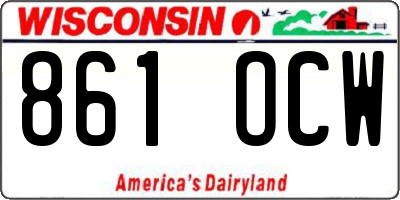 WI license plate 861OCW