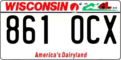 WI license plate 861OCX