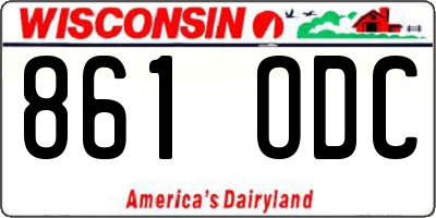 WI license plate 861ODC