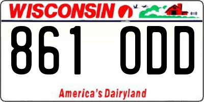 WI license plate 861ODD