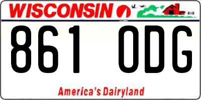 WI license plate 861ODG