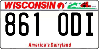 WI license plate 861ODI