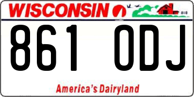 WI license plate 861ODJ