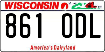 WI license plate 861ODL
