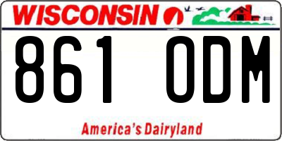 WI license plate 861ODM