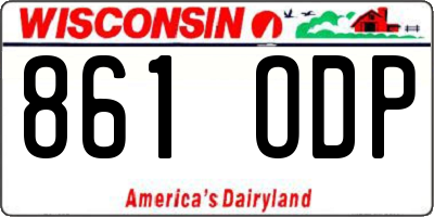 WI license plate 861ODP