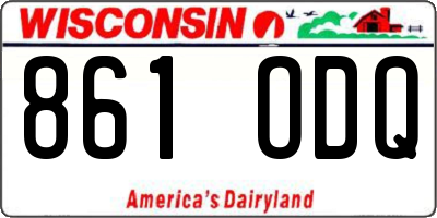 WI license plate 861ODQ