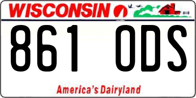 WI license plate 861ODS
